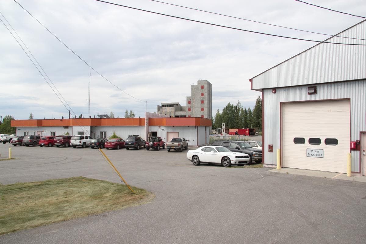 Cars parked in front of Fire Training Center