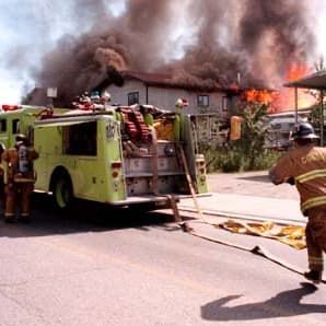 Firefighters responding to fire