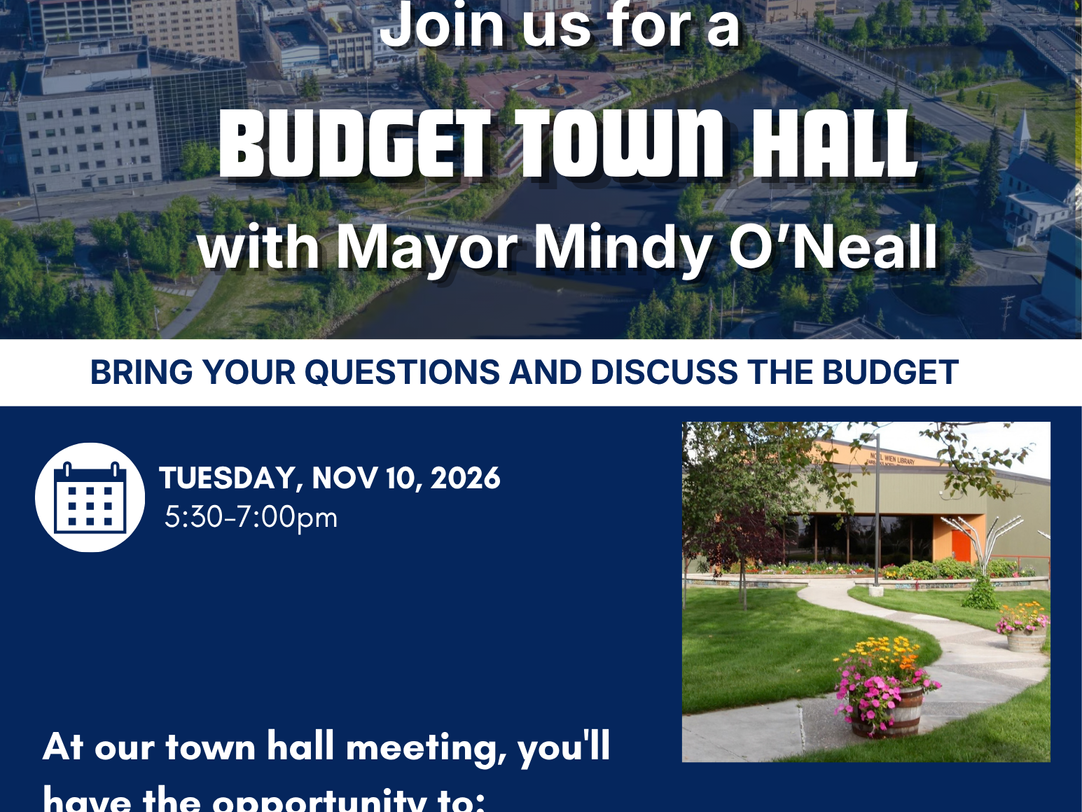 Rescheduled Budget Town Hall flyer