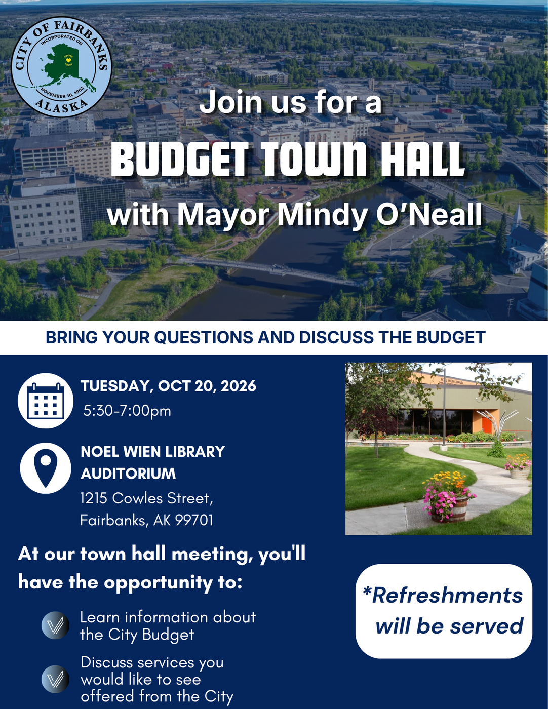 Budget Town Hall flyer