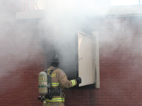 Firefighter in smoke