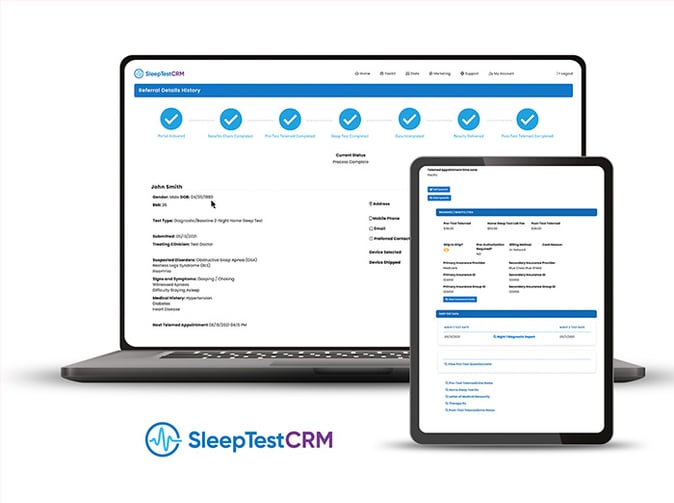 screenshot of an at home sleep test result