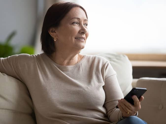 woman looking at results of her sleep study