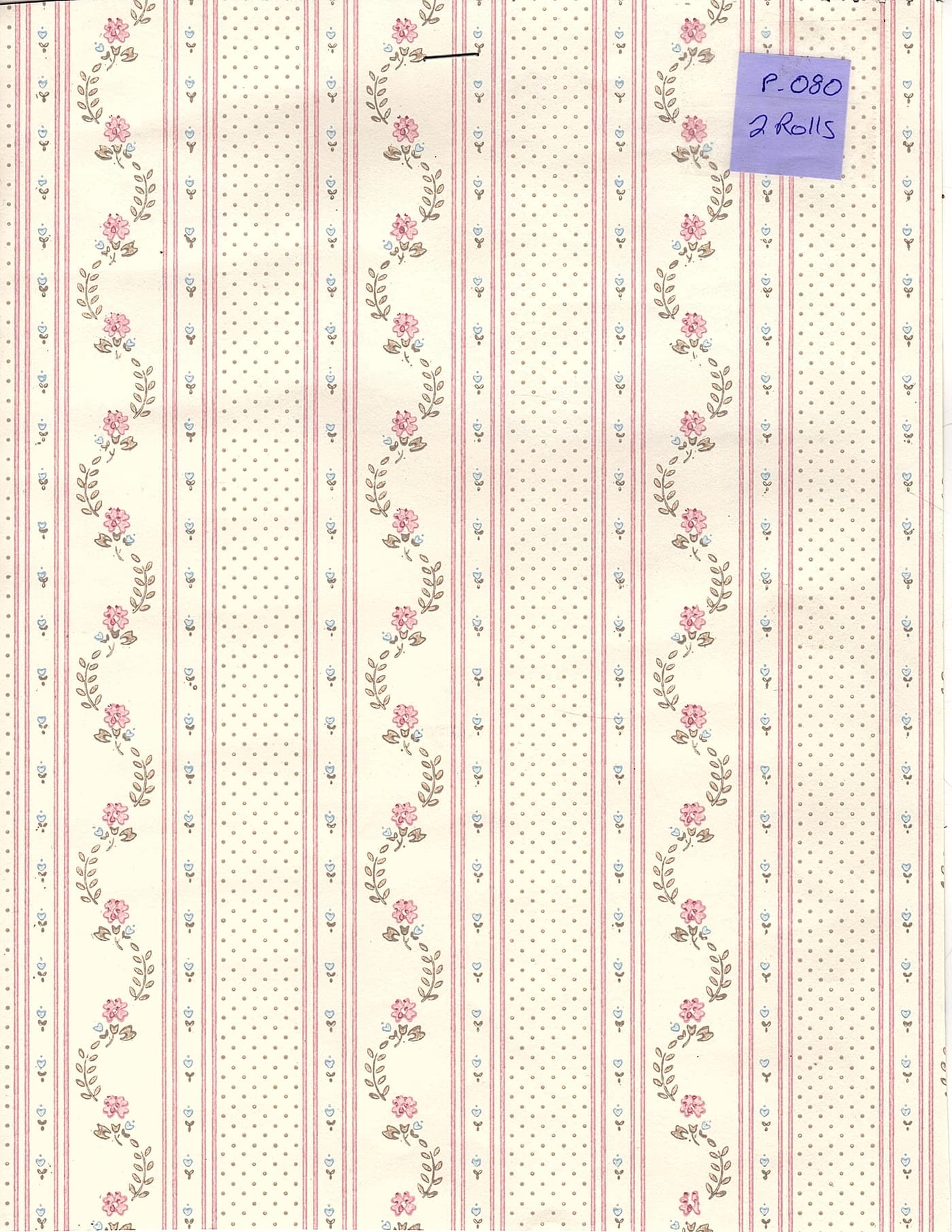 CREAMY WHITE BACKGROUND, PINK LINES & FLOWERS
