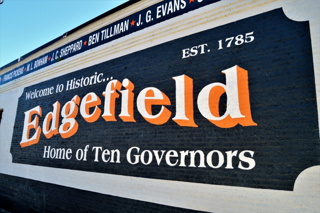 Home of Ten Governors sign in Edgefield
