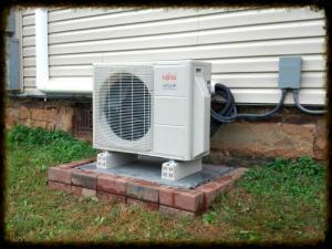 An exterior heat pump unit