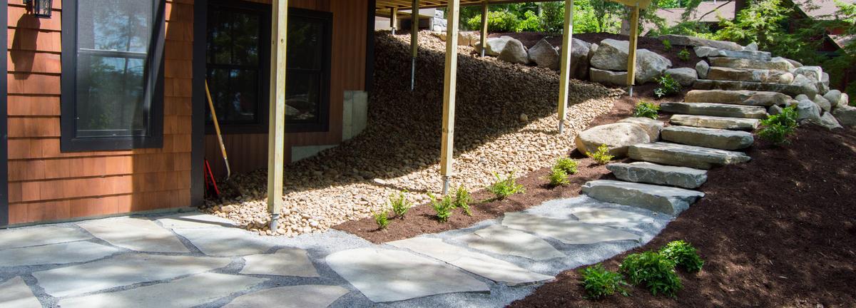 Stone walkway with stairs