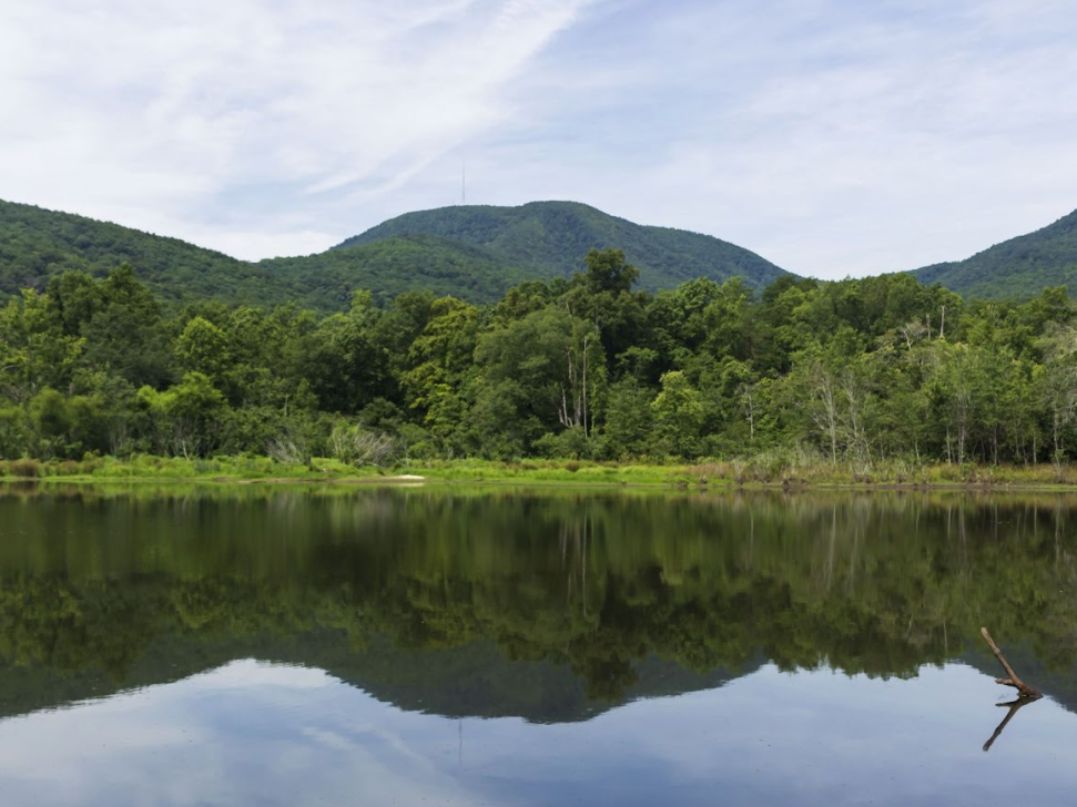 View of mountains and a lake
