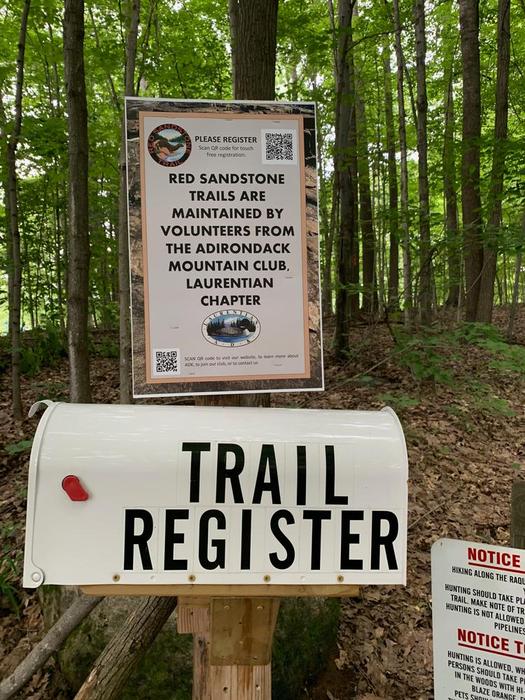 Trail Register at Hannawa Falls (Southern) Trailhead (Credit: Blair F. Madore)