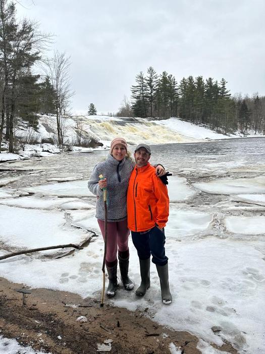 Hiking with one of my favorite people at Lampson Falls on Dec 30, 2022 (Credit: Sarah Reynolds)