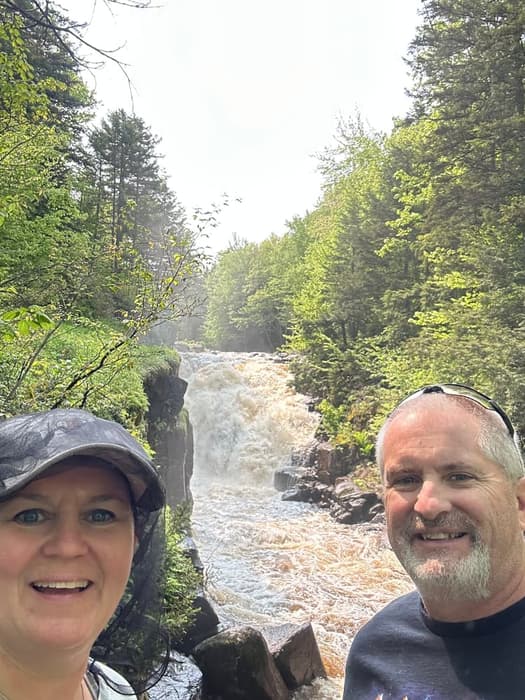 Douds at Rainbow Falls (Credit: Eowyn Doud)