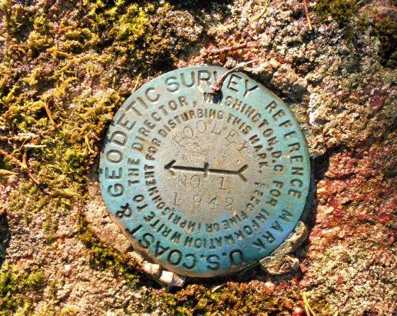 Survey marker on Tooley Pond Mt (Credit: Wm Hill/Hiking the trail to yesterday)
