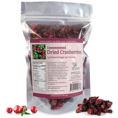 Unsweetened Dried Cranberries - 3oz