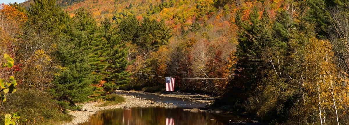 Flag over stream