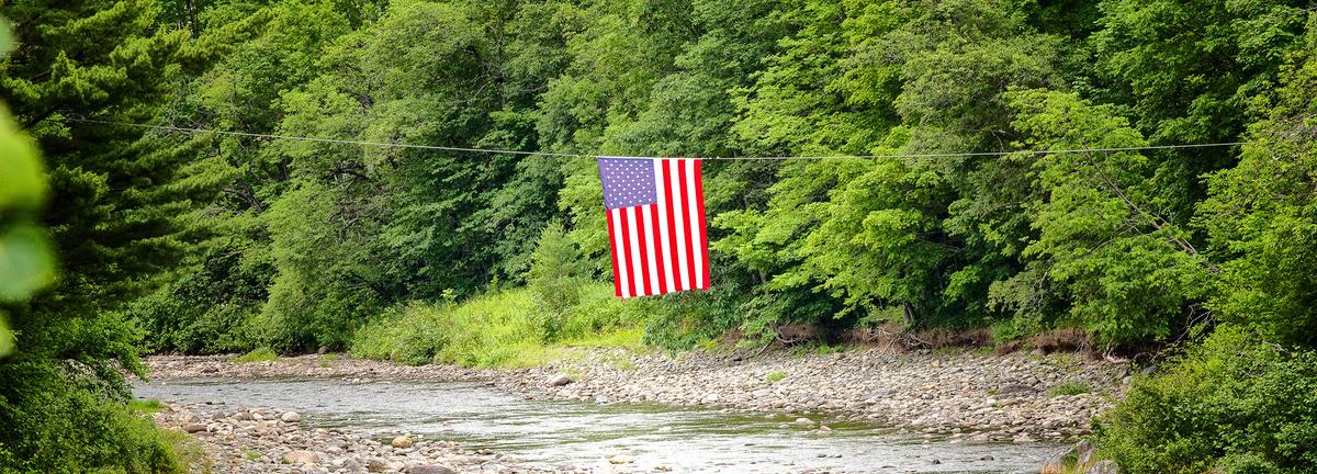 Flag over stream