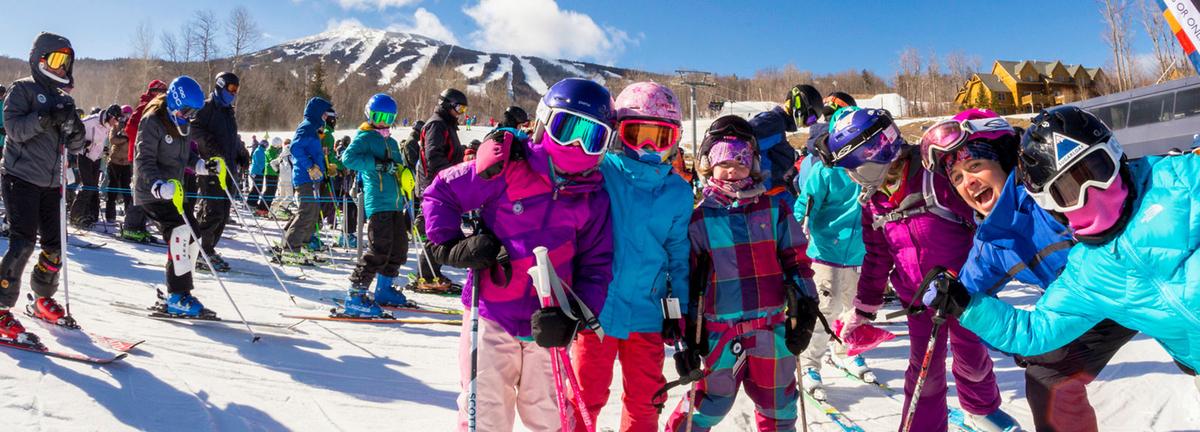 Friends skiing at SUgarloaf