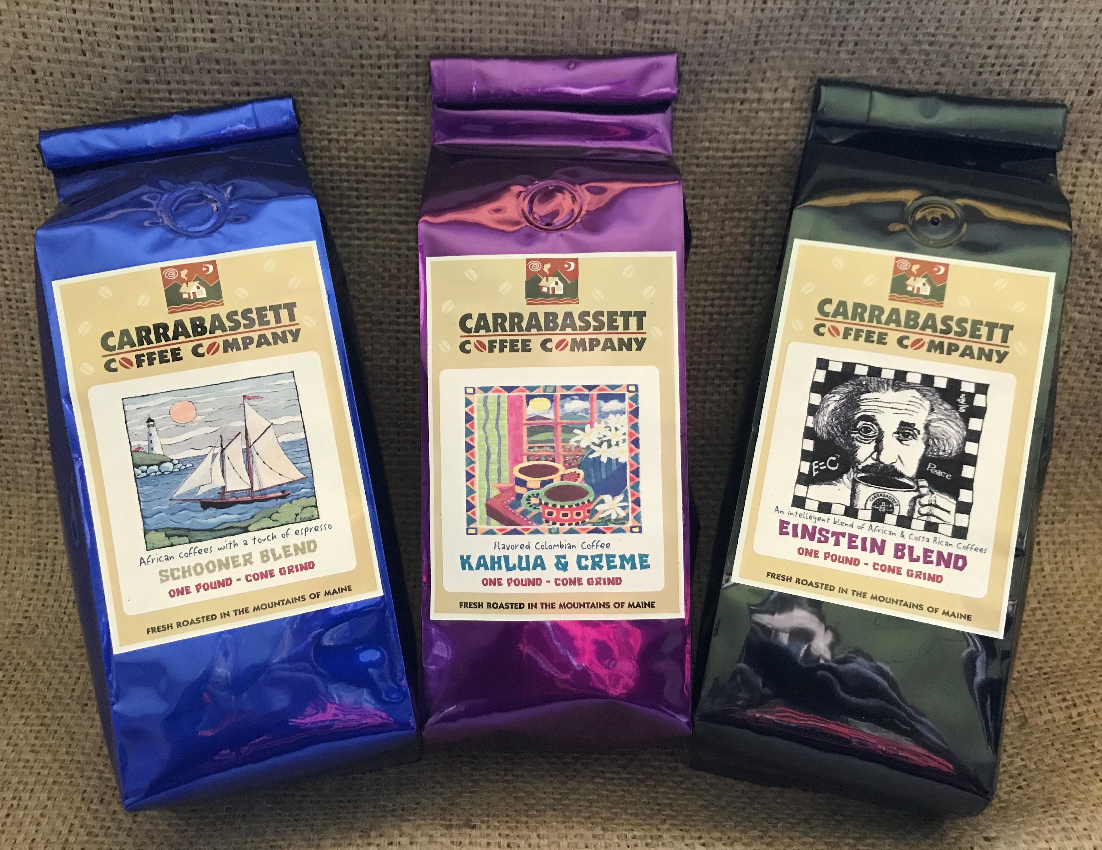 Bags of Carrabassett Coffee