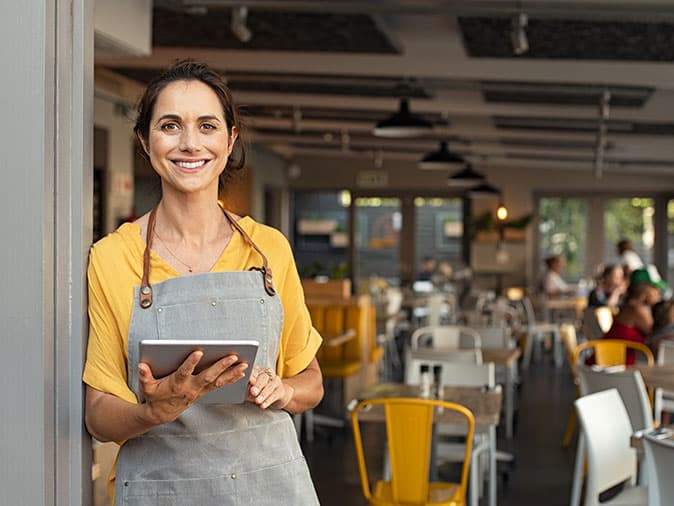 local business owner outside business