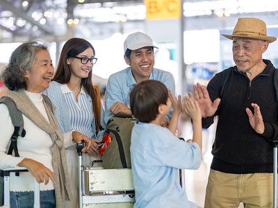 family in airport