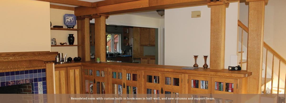 Arts &amp; Crafts style built-in bookcases.