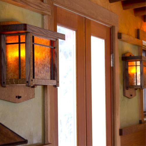 Arts & Crafts wall sconces, mica lighting.