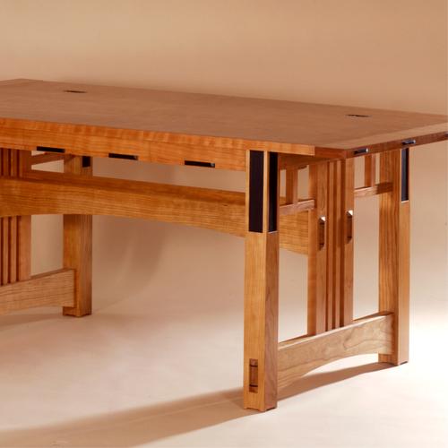 Trestle table style desk.