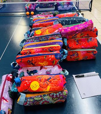 A generous donor made quilted pencil bags for Guatemala students and staff.