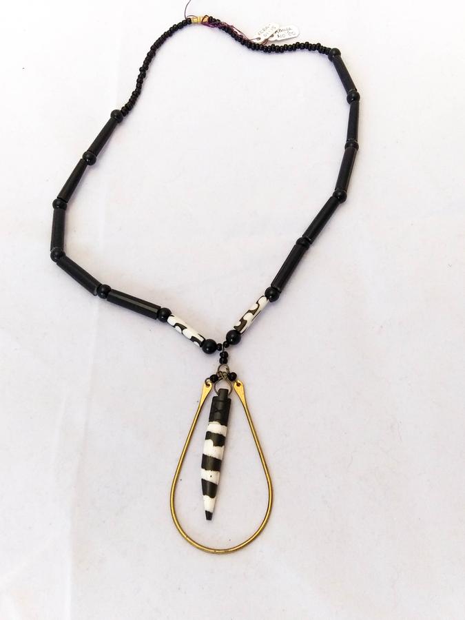 Kenya Wood + Bone Beaded Necklace