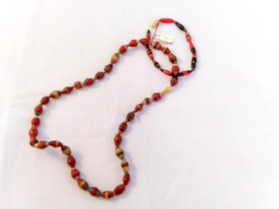 Uganda Paper Bead Necklace & Bracelet Set