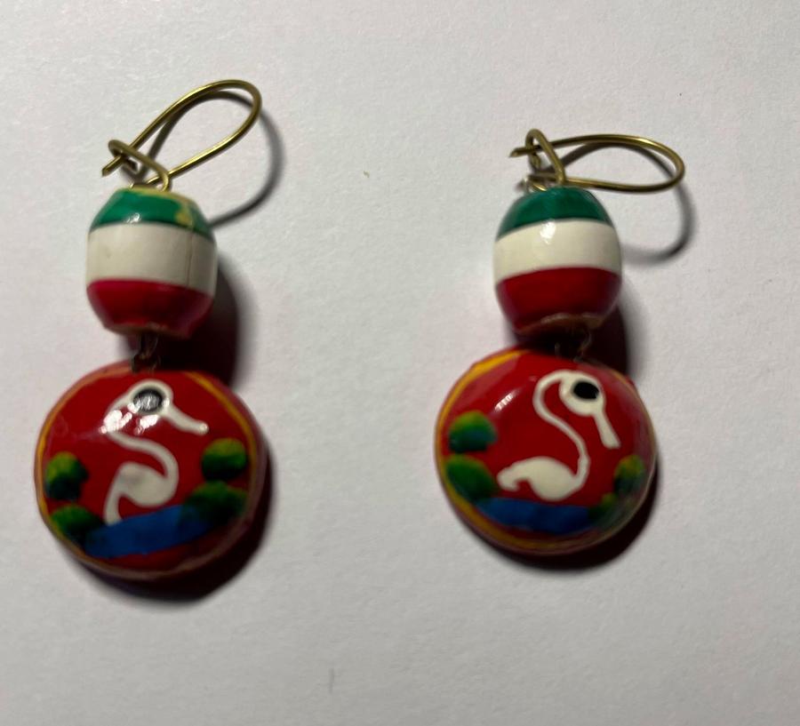 Mexico Painted Wooden Earrings