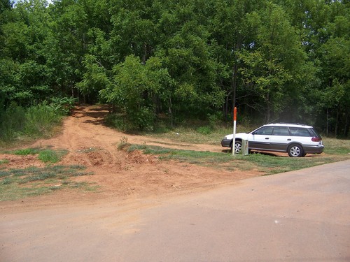 roadside pulloff to access Rocky Creek Greenway (Credit: Upstate Forever)