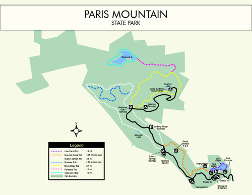 park map (Credit: Paris Mountain State Park)