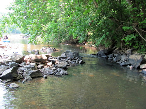 Catawba Fish Dam (fish were corralled through this entrance to a pool below to be caught or speared) (Credit: P Cumalander-Frick)