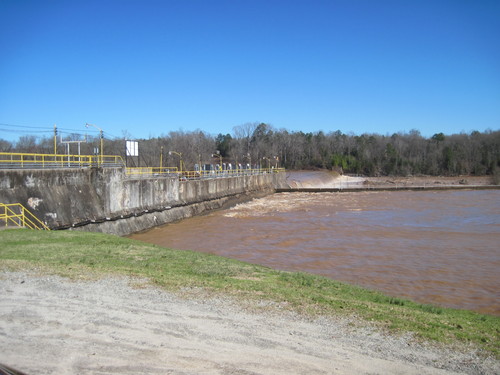 Looking at Lockhart Dam #1 from below the Take Out (Credit: Upstate Forever)