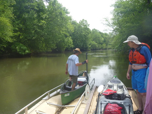 paddlers using the ADA kayak launch at Dolly Cooper Park (Credit: Upstate Forever)