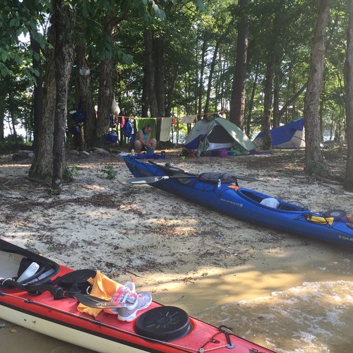 Camping on Chimney island (Credit: Leslie Maple)