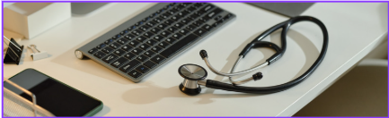 Computer keyboard and stethoscope