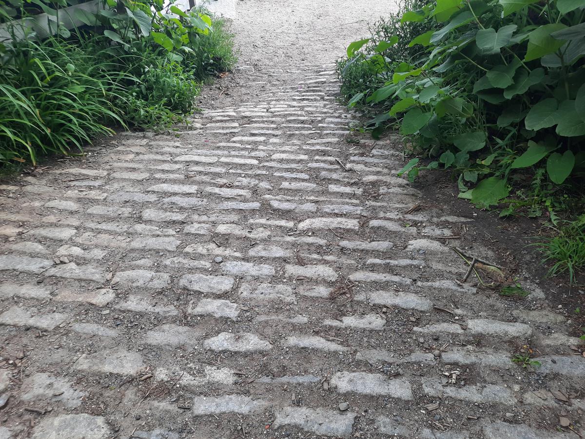 Brick surface leading to the pier.