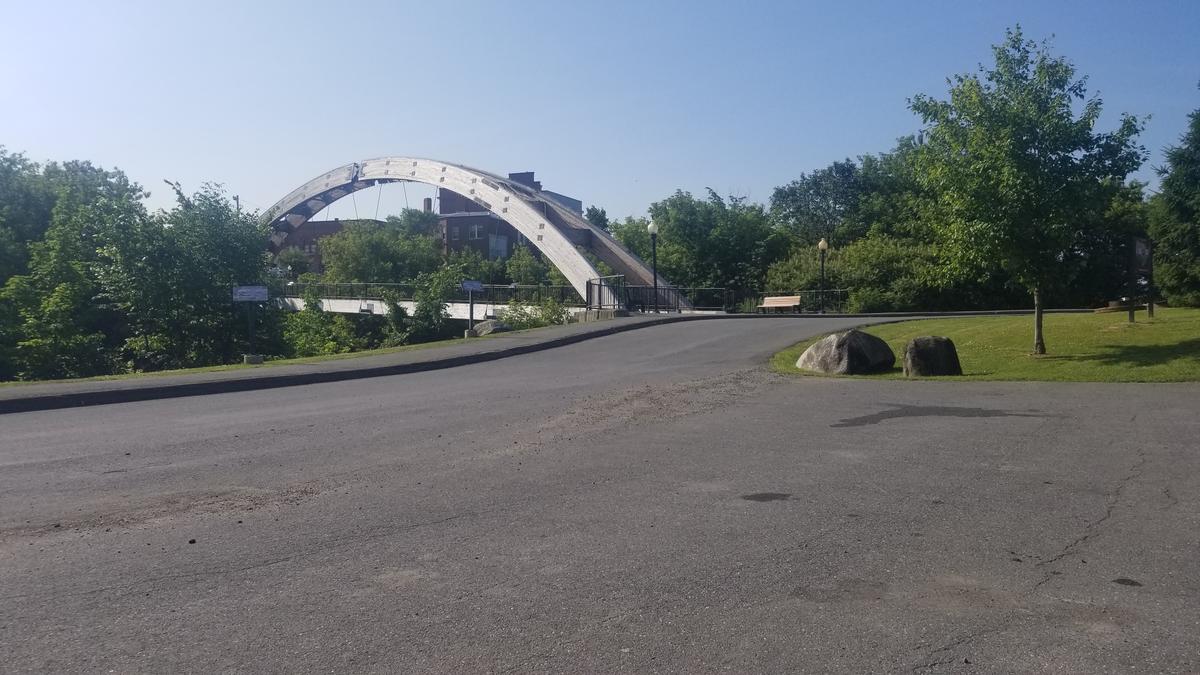 Parking lot at the Houlton Riverfront Park.