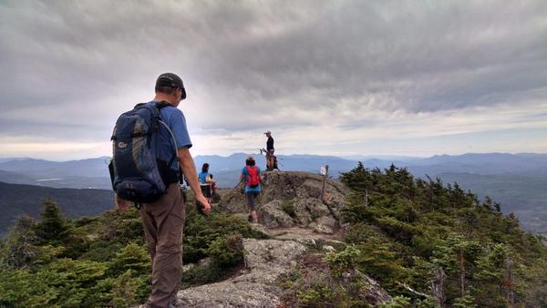 A group of hikers on Goose Eye Mountain