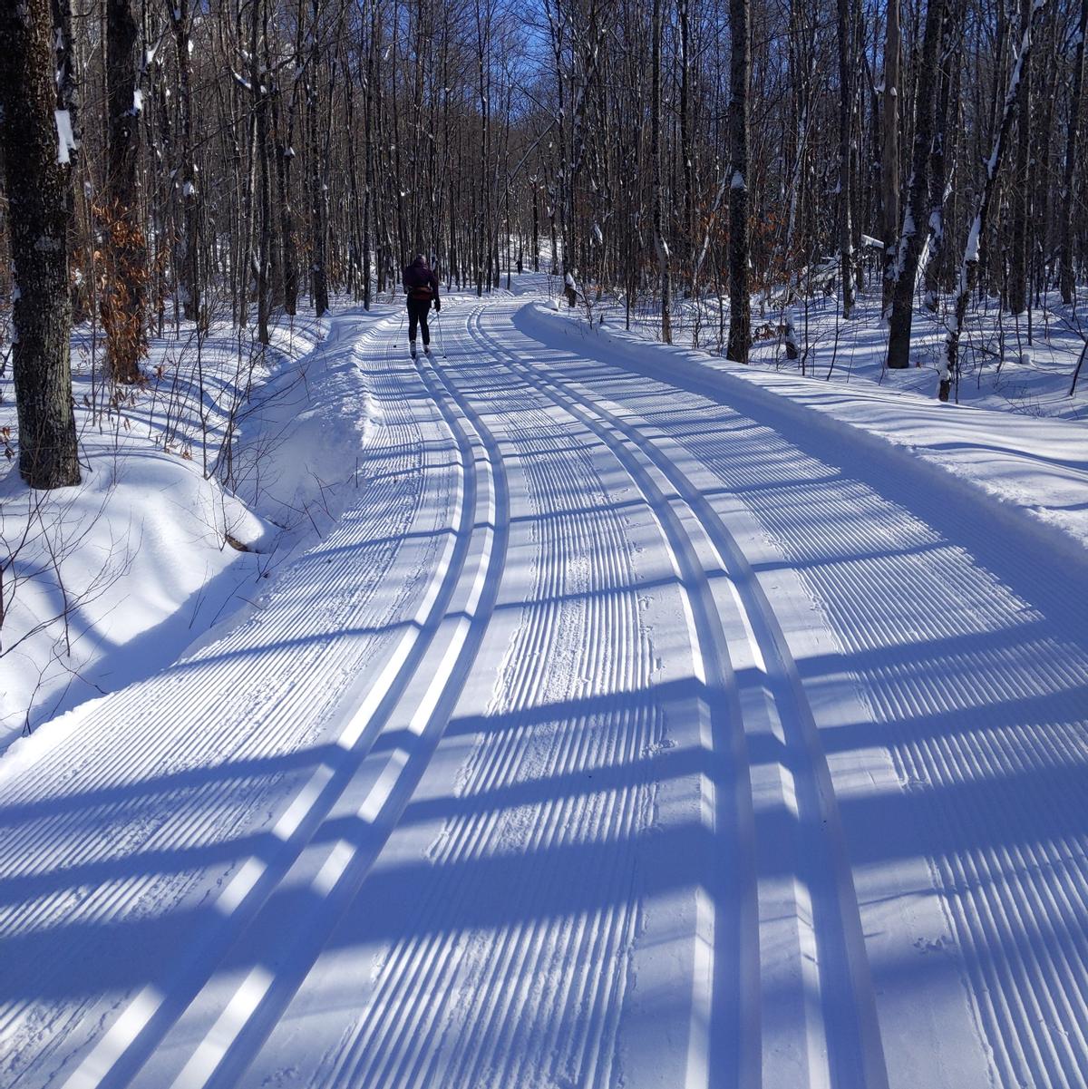 Two groomed ski tracks make up the classic-only trail