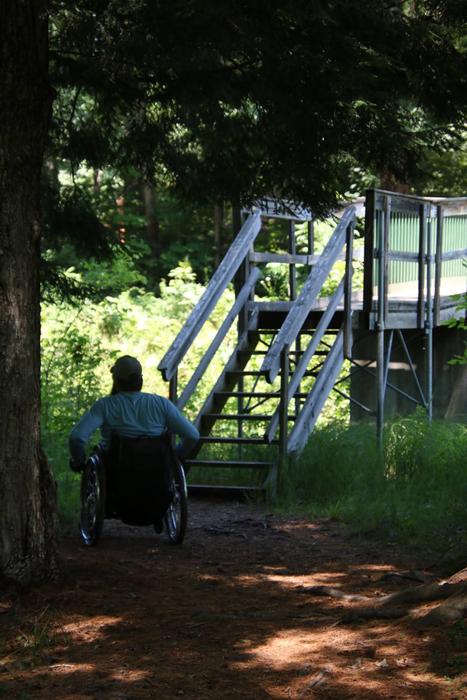 Stairs to a viewing platform (Credit: Enock Glidden)