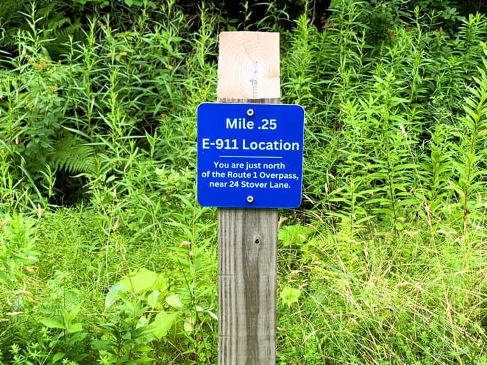 Mile markers every quarter-mile (Credit: Hope Rowan)