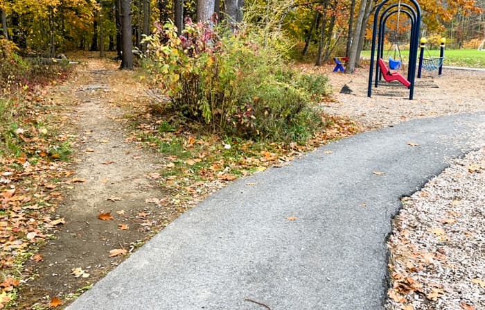 Start of connector trail from school grounds (Credit: Kara Wooldrik)