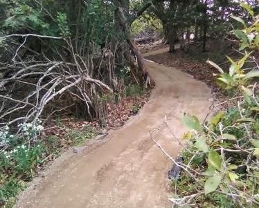 Unfinished section of trail, to be finished of with gravel later