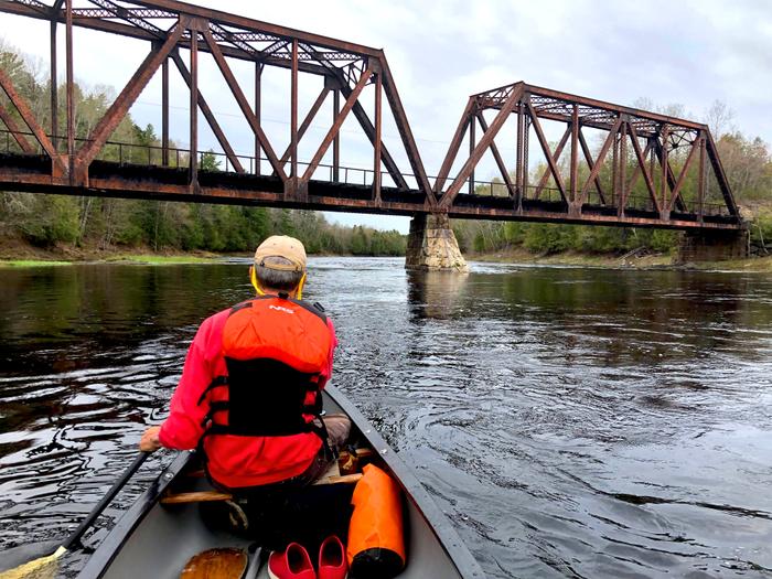 Passing beneath railroad bridge, Bancroft (Credit: Zip Kellogg)