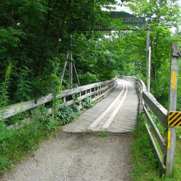 A adventure course for wheelchairs is chalked in at teh beginning of the Bethel Pathway