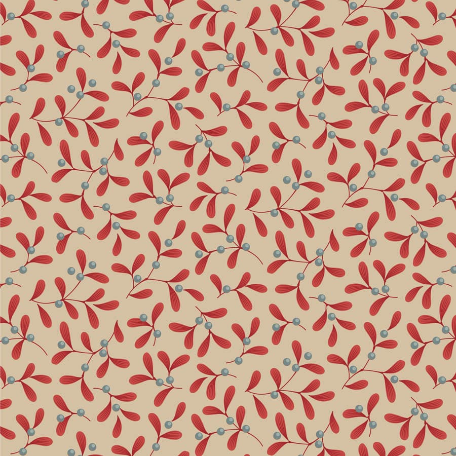 Merry Little Christmas Mistletoe Red 100623