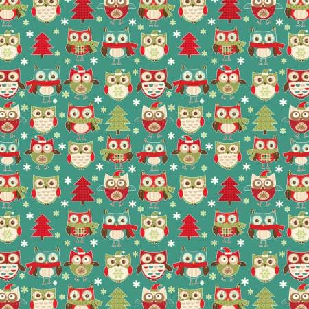 Owls Be Home For Christmas 1658485B Joyous Owls Teal
