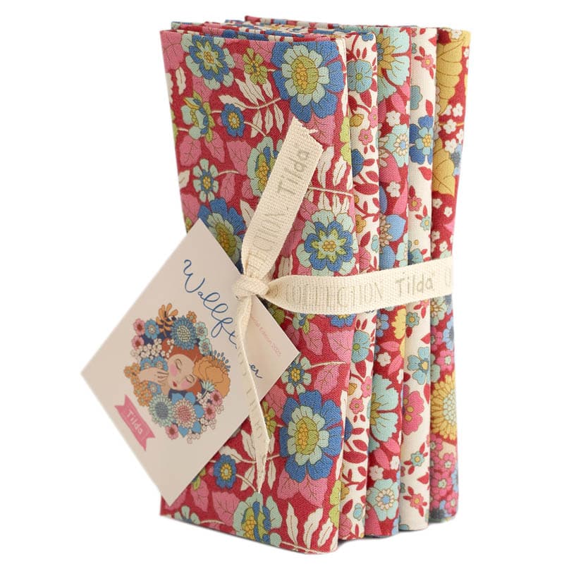 Wallflower FQ Bundle Burgandy/Pink 5 Pieces TIL300233